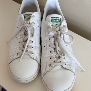 Adidas Stan Smith White and Green Shoes